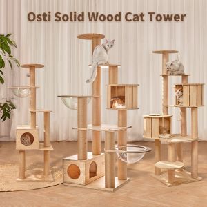 Large Cat Tree House 8/9 Layers Luxury Nature Sisal House Game Tower Cat Climbing Frame Cat Condo