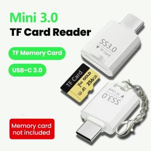 Đầu Đọc Thẻ Nhớ Mini USB-C TF Tốc Độ Cao Bộ Chuyển Đổi Thẻ Nhớ Cho PC Laptop Điện Thoại - Bộ Chuyển Đổi Type C Male Sang TF
