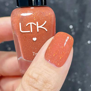 Quick Dry Pumpkin Orange Nail Polish Glittering Long Lasting Womens Nail Art LTK Heartbeat Melody Nail Polish #49 Shiny Color