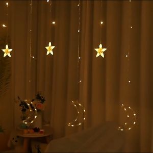Lampu Tirai Bulan Bintang 3.5 Meter Warm White