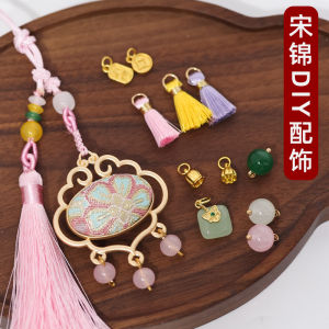 จี้หยดน้ำมันผ้าซินเจียงทำมือ DIY เครื่องประดับตกแต่งสำหรับชุดฮันฟู จี้สะพายไหล่ ลูกปัดหยก สีสันสดใส อุปกรณ์ตกแต่งเสื้อผ้า