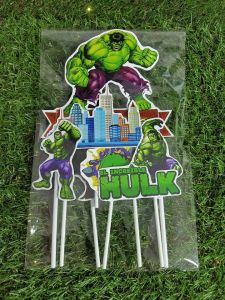 Cake topper Hulk happy birthday: Hiasan kue ulang tahun