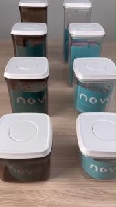 NOVA รุ่น SQ กล่องใส่นมผง กล่องสูญญากาศ กระปุกใส่นมผง กล่องนมผง กล่องเก็บนมผง กล่องเก็บอาหาร ขนม รูปแบบของกล่อง สีชา