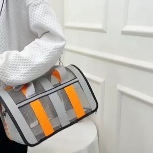 กระเป๋าสัตว์เลี้ยง แบบพกพา สะพายข้างได้ ระบายอากาศได้ดี สามารถพับเก็บได้คุณภาพดี