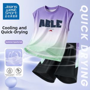JEANSWEST SPORT | Quick-Dry Ice Silk Mesh Vest Boys Sports Set