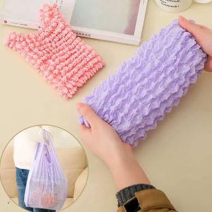 Creative Bubble Stretch Bag Multi Purpose Large Capacity Pleated Flexible Shopping Bag Flower Chiffon Foldable Storage Bag