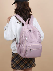 Ladies Outdoor Large Capacity Oxford Cloth Multi-layer Double Shoulder Bag Casual Travel Backpack Leisure Hiking Bag School Bag