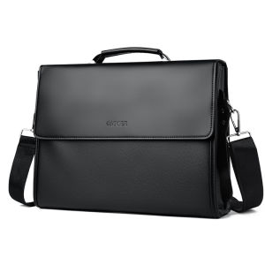 Mens Business Casual Handbag Shoulder Bag Crossbody Bag Leather Handheld Briefcase Stylish Accessory for Men