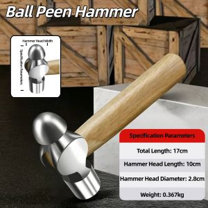 Búa Fitter Tay Cầm Ngắn Sắt Hình Bát Giác Búa Nhỏ Được Đánh Bóng Bằng Gỗ Nguyên Khối Đầu Tròn Và Đầu Phẳng Cho Công Việc Học Tập Phần Cứng Thủ Công