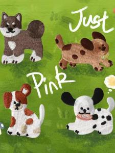 กระดาษติดตัวอ่อนปักลายสุนัขสำหรับตกแต่งเสื้อผ้า ผ้าคลุมศีรษะ กระเป๋า ปะติดปะต่อ เย็บ อบ กระดาษติดตัวอ่อนแบบ�ипสติก