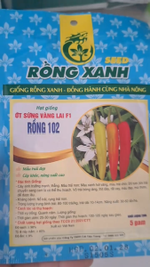Hạt Giống Ớt Sừng Vàng Lai F1 Rồng 102 RỒNG XANH - Kháng bệnh tốt (nổ trái rụng trái non) (Gói 5gr)