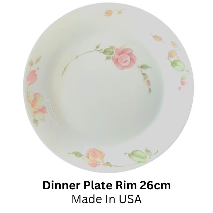 CORELLE DINNER PLATE RIM 26CM/PINGGAM MAKAN RIM CORELLE/MADE IN USA 100
