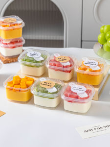 ถ้วยใส่ผลิตร้อนทานครั้งเดียวพร้อมฝาปิด ถ้วยนมคู่ ถ้วยใส่อาหารเกรดพลาสติกสำหรับขายของในตลาด