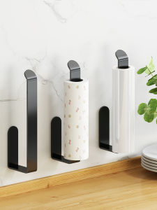 Kitchen Tissue Holder Stand Vertical No Drilling Required Wall Mounted Storage Rack for Aluminum Foil And Paper Towels