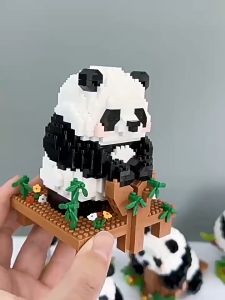 Compatible with LEGO China Giant Panda Building Block Cute Decoration Desktop Office Creative Gift