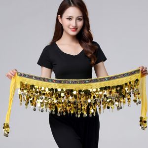 Dancers Accessories New Style Top Selling Belly Dance Waist Chain Hip Scarf Coins Dancing Waist Belt