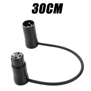 BOMGE | Gold 3 Pin Right Angle 90 Degree Rotatable XLR Connector Plug Short Patch Cable Low Profile Audio Recording Studio Mixer Board