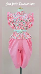 ชุดไทยคอลเลคชั่นสงกรานต์ เสื้อลายดอก+โจงกระเบนสีชุดเซ็ทมี 3 สี J052