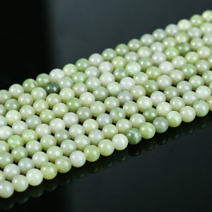 1 Strand Natural Stone Green Jade Bead Round Loose Spacer Smooth Beads for Jewelry Making Bracelets Necklaces and Accessories ﻿