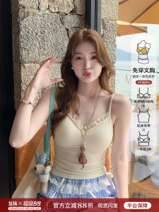 Dragon Sisters Lace Trim Camisole Womens Inner Wear Base Layer Top Small Strap Vest Summer Autumn New Style Outerwear