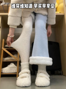 กางเกงขายาวผู้หญิงบุขนแกะหนา ทรงสลิมฟิต ความยาวปกติ ทรงหลวม ระบายอากาศได้ดี กางเกงขายาวผู้หญิง