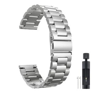 18 20 22mm Metal Band For Garmin Vivoactive 6 5/4/3/Luxe/Venu 4 3 2/Forerunner 55 165 158 245 255 265 170 Stainless Steel Strap