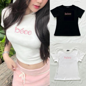 Áo Thun Baby Tee Thêu Chữ Bả Béee Cổ Tròn Tay Ngắn Dáng Ôm Siêu Co Giãn Có Size Đại 65kg Ulzzang- MM Hồng Nhi Store