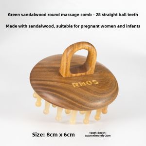RHOS | Black Ebony Natural Horn Comb Scalp Massage Hair Loss Prevention