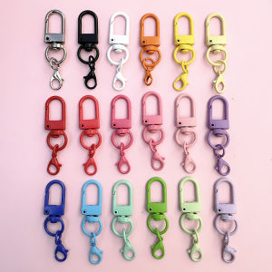 Colorful Alloy 14mm Lobster Clasp Three-Part Keychain Doll Toy Hanging Decoration Accessories Two-Piece Set Fashion Jewelry
