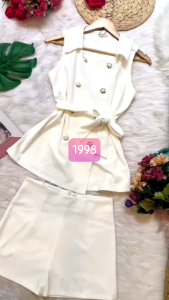 MYDU SALE : Bộ Short Thun Laza Cổ Vest Thắt Eo –MS 1998 – Trẻ Trung Mặc Vô Cực Xinh