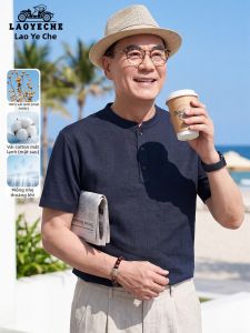 LAOYECHE | Áo Thun Tay Ngắn Form Rộng Chất Liệu Linen Nguyên Chất Phong Cách Cổ Điển