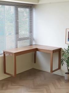 DONGMU | Solid Wood Corner Desk Bookshelf L Shape Computer Writing Table