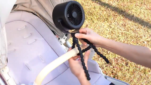 【SG】Stroller Fan Smile Octopus Fan Mute 360°Shaking Head Bladeless Design Baby Fan