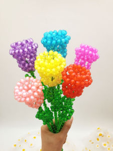 Handmade Beaded Red Rose Finished Holiday Gift Home Decoration Decoration Fake Flower DIY Beads Material