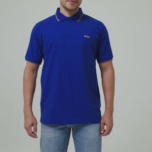 Lee Cooper Polo Shirt Stripe Color Logotype Blue
