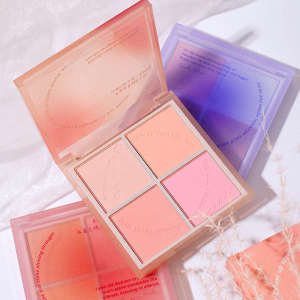 ✲Four-color blush brightens and repairs the vitality of girls daily white peach matte rouge gills blue purple one low saturation♢