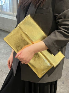 กระเป๋าถือหนังแท้ขนาดใหญ่สำหรับผู้หญิง กระเป๋าถือแบบซิปปิด ทรงสี่เหลี่ยม ด้านในเป็นผ้าไนลอน วัสดุอื่นๆ