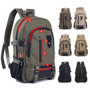 2025 New Mens Canvas Backpack Large Capacity Casual Travel Fashionable Double-Shoulder Bag Student Leisure Trip Bag