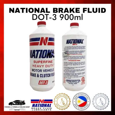 NATIONAL BRAKE FLUID DOT-3 900ml SUPER HEAVY DUTY MOTOR VEHICLE BRAKE & CLUTCH FLUID