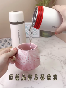 Compact Fast Boil Electric Kettle 0.5L/1L with Detachable Lid and Safety Auto-Cut Off