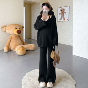 Maternity Set Fashionable Korean Style Knitwear & Tank Top & Straight Shorts