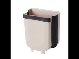 Kitchen Foldable Trash Can Wall Mounted Trash Bin Hanging Trashcan With Trash Bag 5L - Paez Official