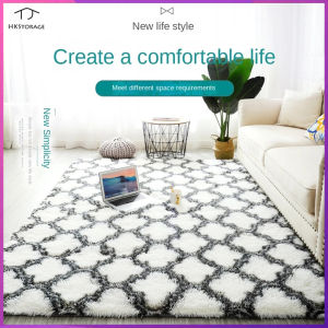 HKStorage Tie dye silk wool pattern carpet living room bedroom bedside cushion long hair washable Thickness 4cm