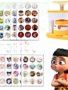 Home Use Childrens DIY Badge Maker Machine Educational Cultural Creative Supply Business Badge Machine Tool Kit