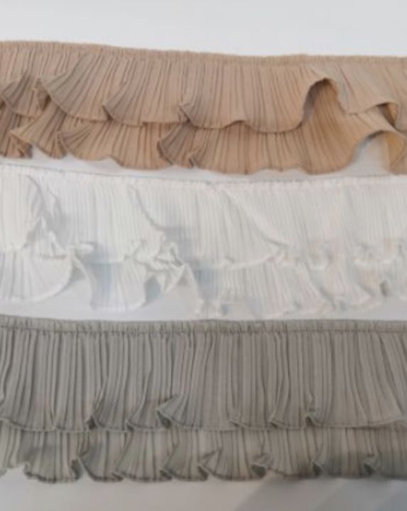 Sifon Kain Ruffle Lace 9cm 2 layer 雪纺布 | Lazada