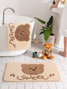 Thảm Phòng Tắm Thấm Hút Nước Hoạt Hình Dễ Thương Thảm Chống Trượt Cho Cửa Nhà Vệ Sinh Thảm Chân Chất Liệu Polyester Có Thể Giặt Máy