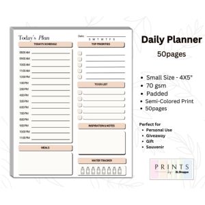 Daily Planner Todo List Notepad Writing Pad Organizer Activity Planner Minimalist Design of Prints by 3LShoppe
