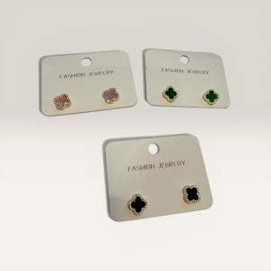 [READY STOCK] Premium Clover Zircon Earrings / Anting-Anting Four Leaf Clover Viral / 韩版高质感四叶草镶钻耳环