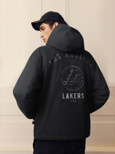 Jack Jones | Embroidered Printed Hooded Warm Mens Down Jacket