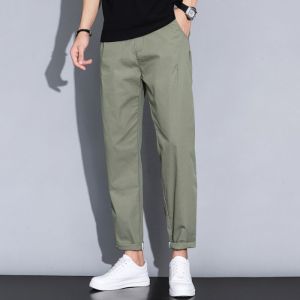 2026 New Spring Summer  Pants Men Straight Fit Fashion Thin Brand Clothing Solid Color Casual Trousers Male 28-38